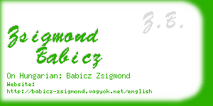 zsigmond babicz business card